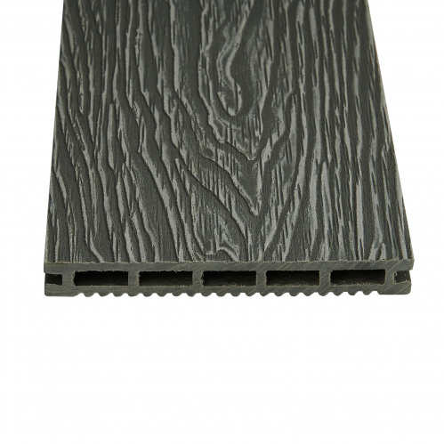 Доска террасная 150-18-3000 шовная пустотелая с тиснением 3D Ш (шлифованная) Серый (3м) Groentec ДПК фото 3