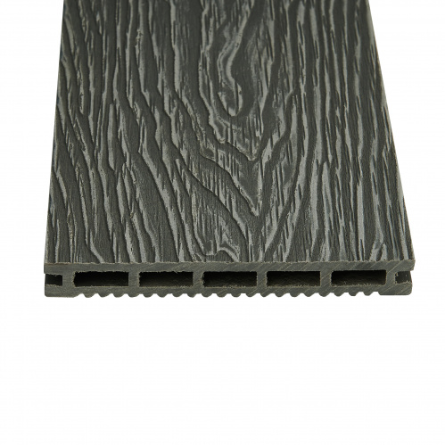 Доска террасная 150-18-4000 шовная пустотелая с тиснением 3D Ш (шлифованная) Серый (4м) Groentec ДПК фото 3